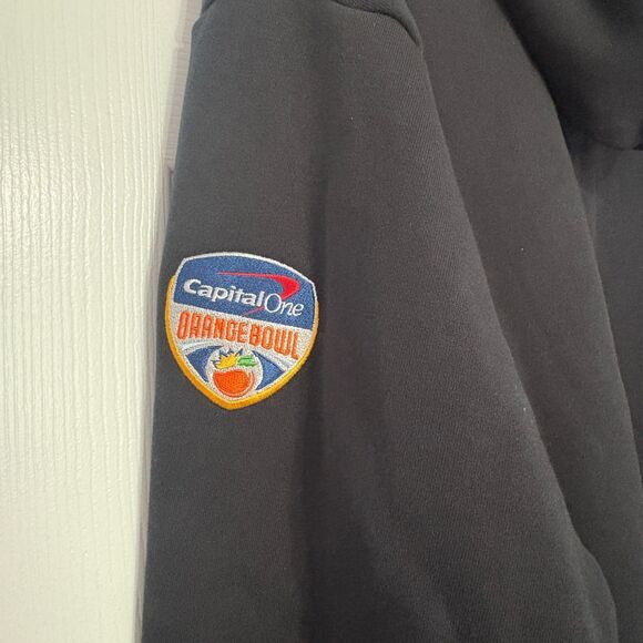 Jordan UNC Football Zip Up Hoodie Mens 3XL Black Team Issued Orange Bowl Jacket - Picture 5 of 6